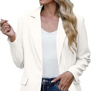 Express class fitted blazer in white/cream sz 4